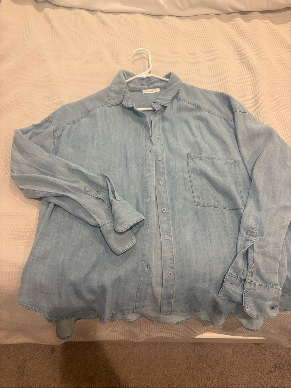 Neuflora Washed Light Blue Button-Down